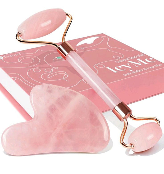 Rouleaux de jade et Gua Sha édition Rose